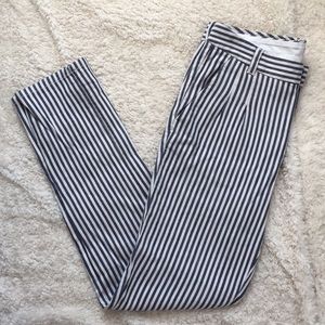 Madewell Vertical Stripe Cotton and Linen Pants